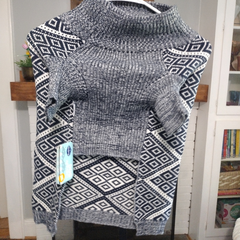 NEW blueberry pet Blue And White Fair Ilse Dog Sweater